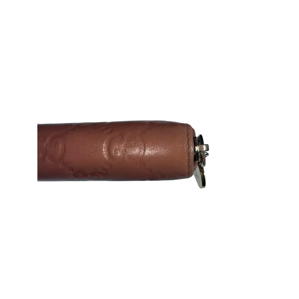 Gucci Guccissima Zip Around Wallet in Mauve Pink